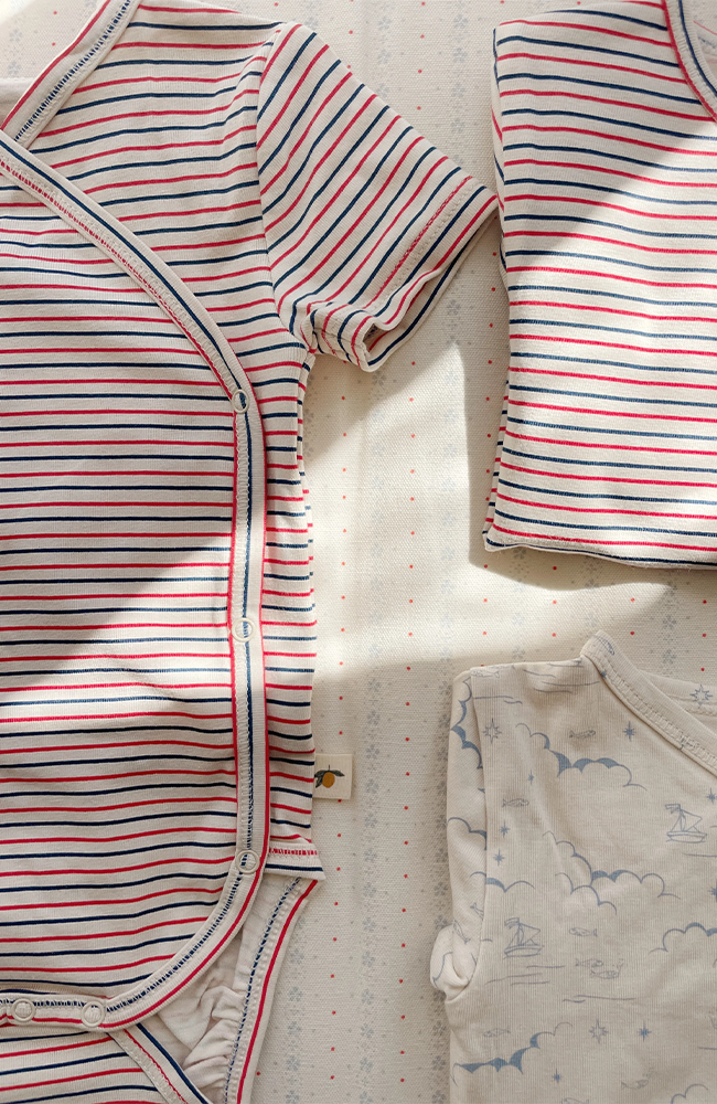 Basic Short Sleeve Body - Stripe Tricolore Petit Konges Slöjd Body