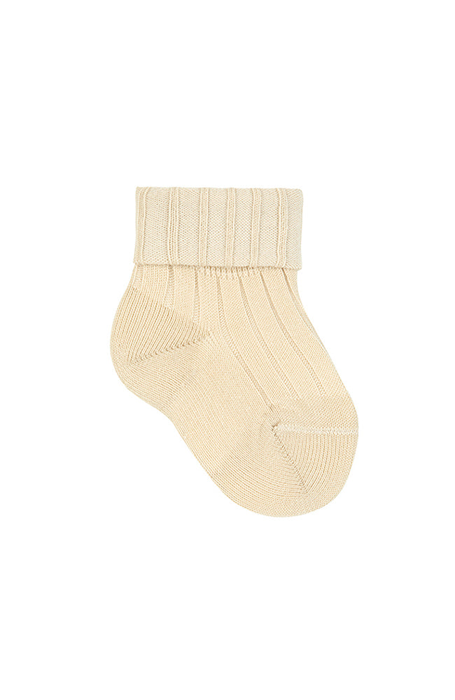 Rib Socks w/ Double-folded cuff - Linen Condor Strumpor