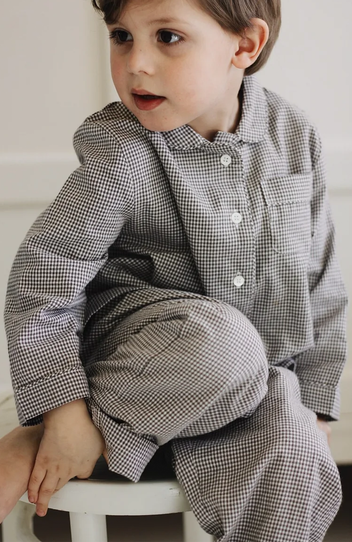 Classic Pyjamas - Tiny Check Brown