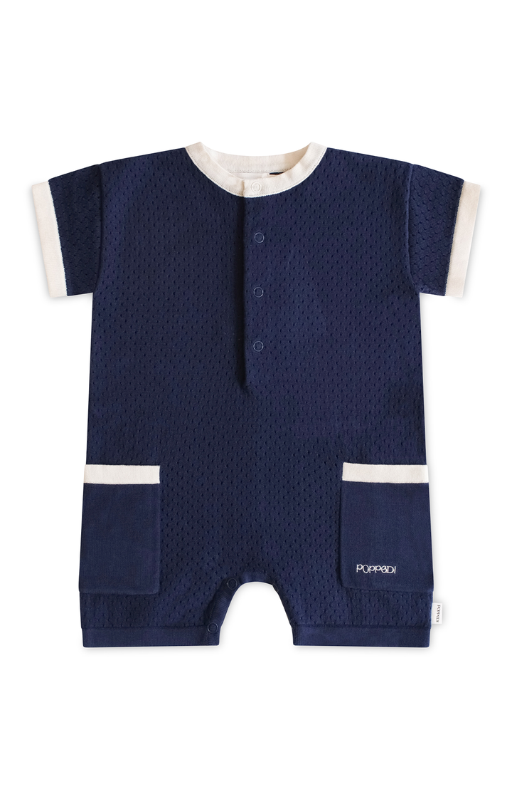 League Romper - Navy Poppedi Romper