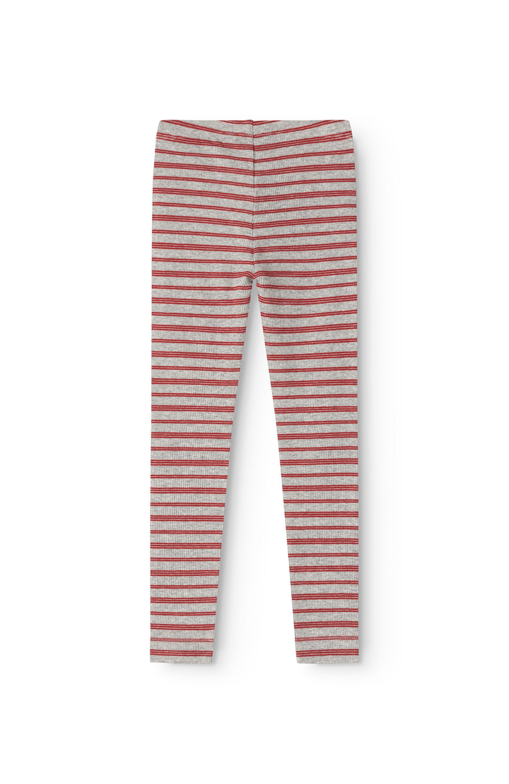 Lisa Modal Fine Rib Leggings - Cherry Stripe