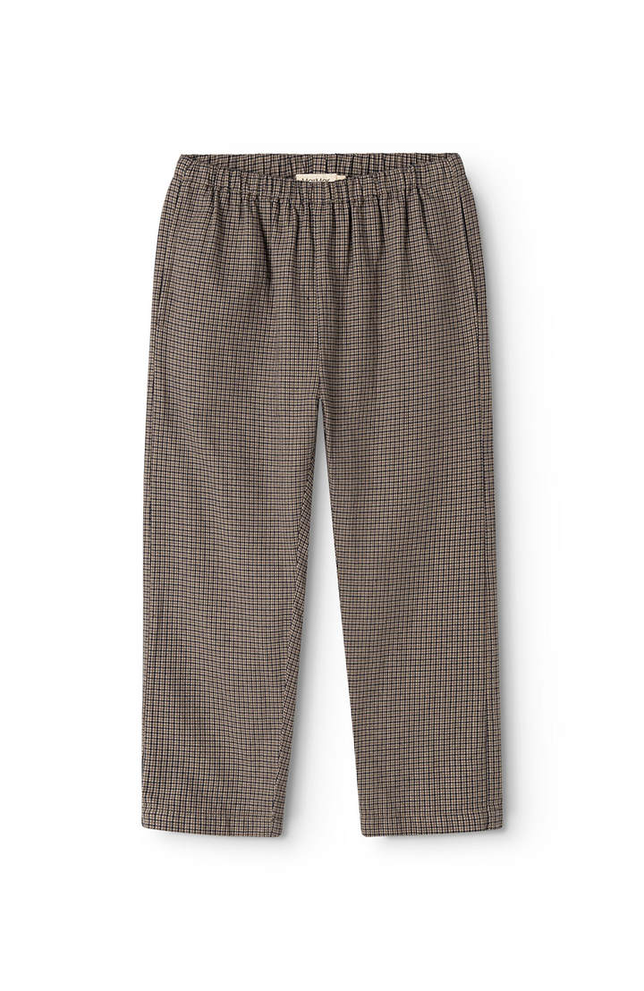 Panto Structured Cotton Pants - Houndstooth Check