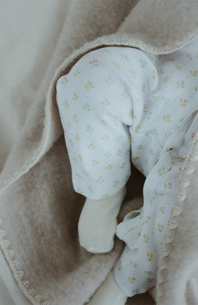 Erba Baby Blanket - Oatmeal Melange Fanga Fontana filt