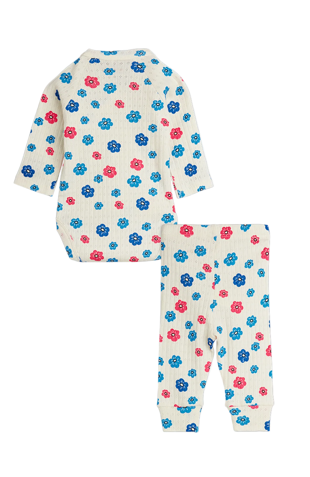 Pointelle Babyset Blommor - Multi