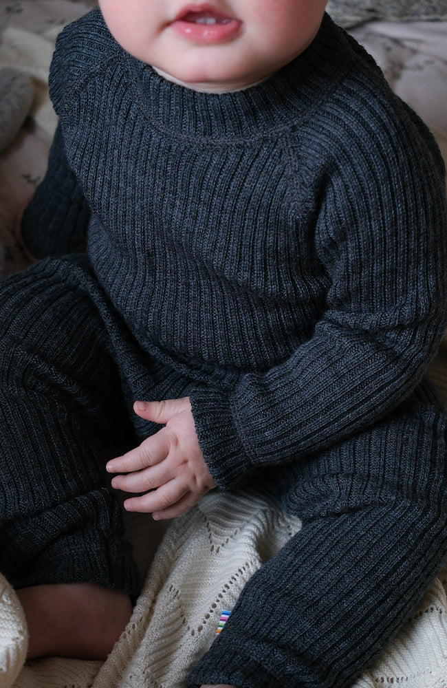 Wool Pants - Grey Melange Joha Leggings