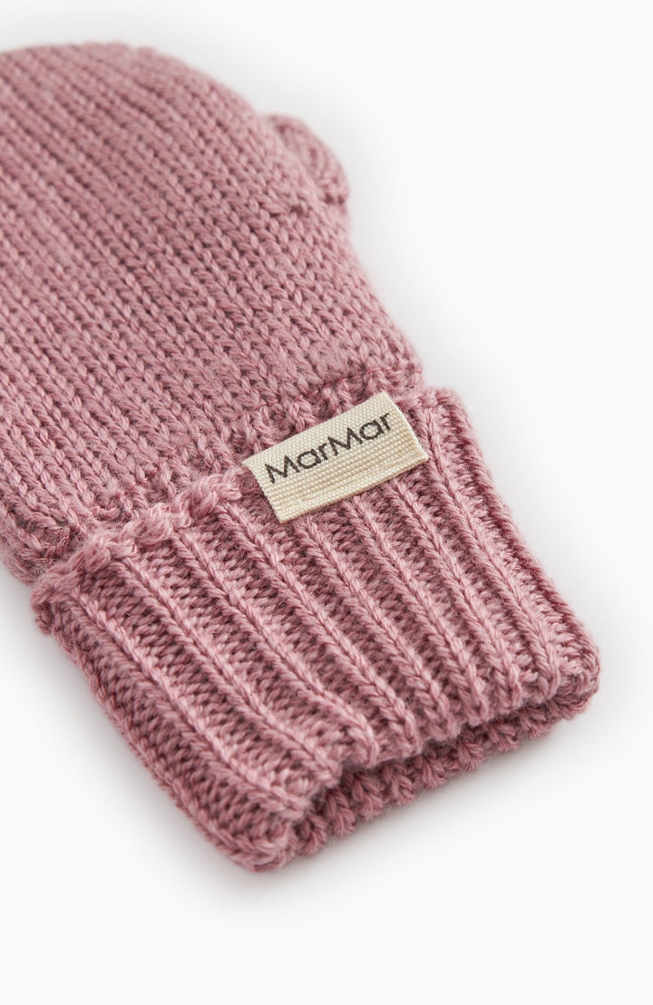 Alvilda Light Cotton Wool Plain Mittens - Autumn Russet – detalj 2
