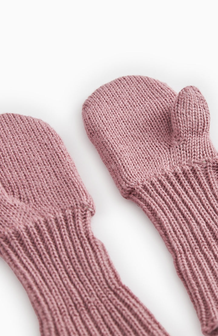 Alvilda Light Cotton Wool Plain Mittens - Autumn Russet – detalj 3