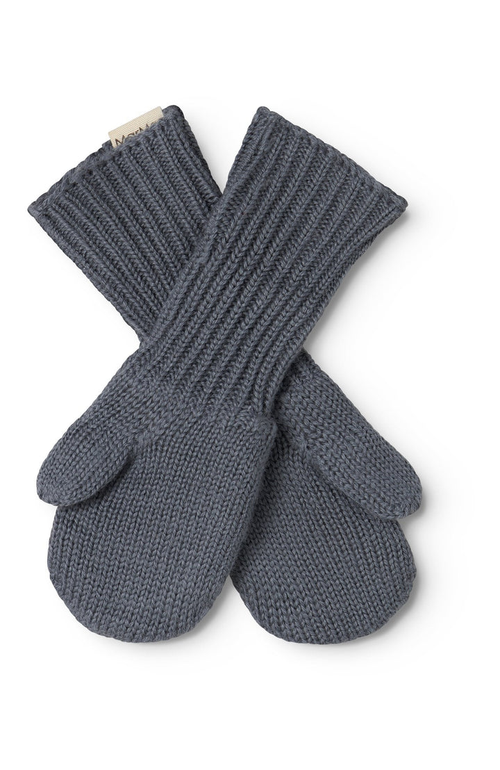 Alvilda Light Cotton Wool Plain Mittens - Rainstorm – detalj 1