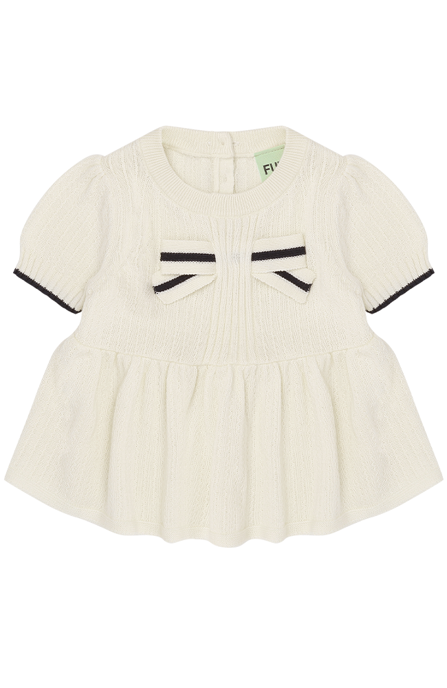 Baby Bow Top - Ecru FUB Blus