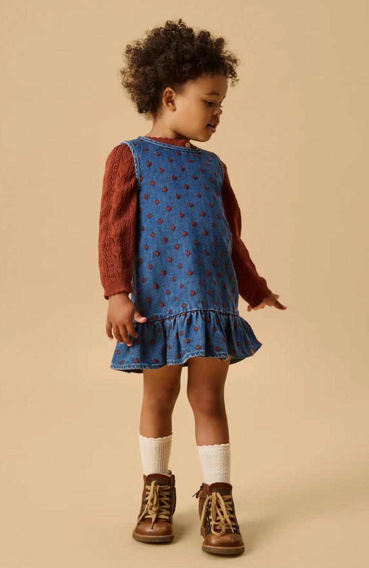 Liva Lea Denim Klänning - Dark Blue Denim Hearts Lil' Atelier Klänning