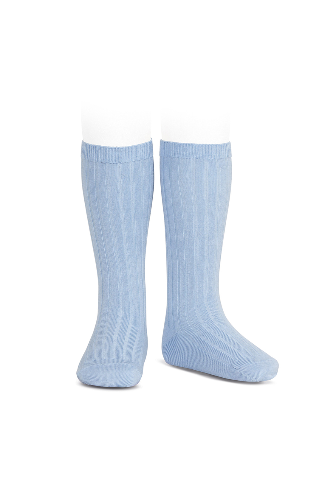 Ribbed Knee Socks - Light Blue Condor Strumpor