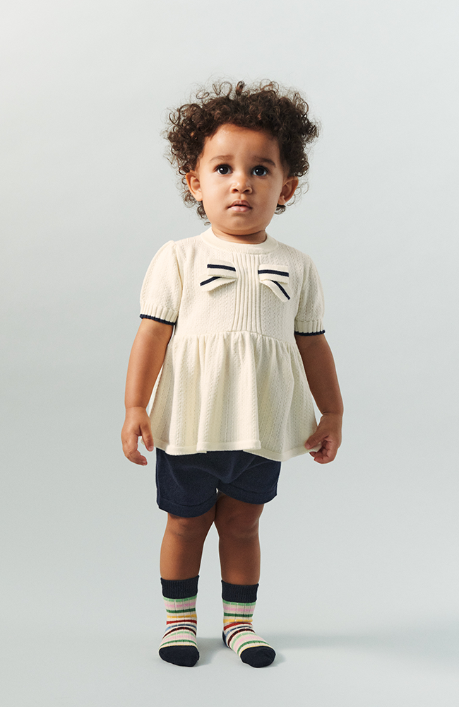 Baby Bow Top - Ecru FUB Blus