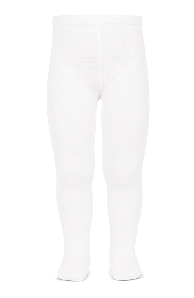 Plain Stitch Basic Tights - White Condor Strumpor