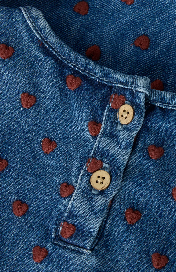 Liva Lea Denim Klänning - Dark Blue Denim Hearts Lil' Atelier Klänning