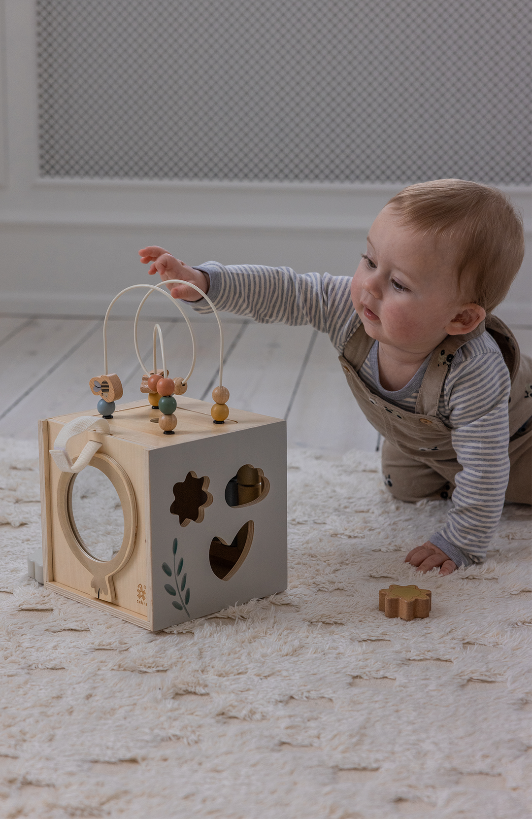 Motor Skills Play Box Wooden Sebra Leksak