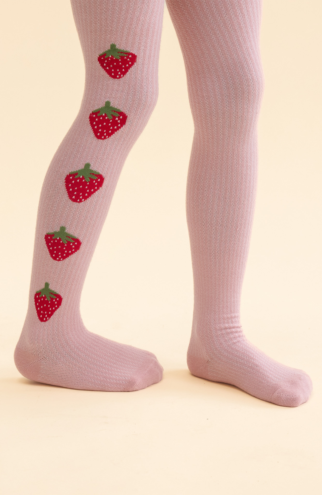 Vera Tights 2-pack - Pointelle Berry Flöss strumpbyxor