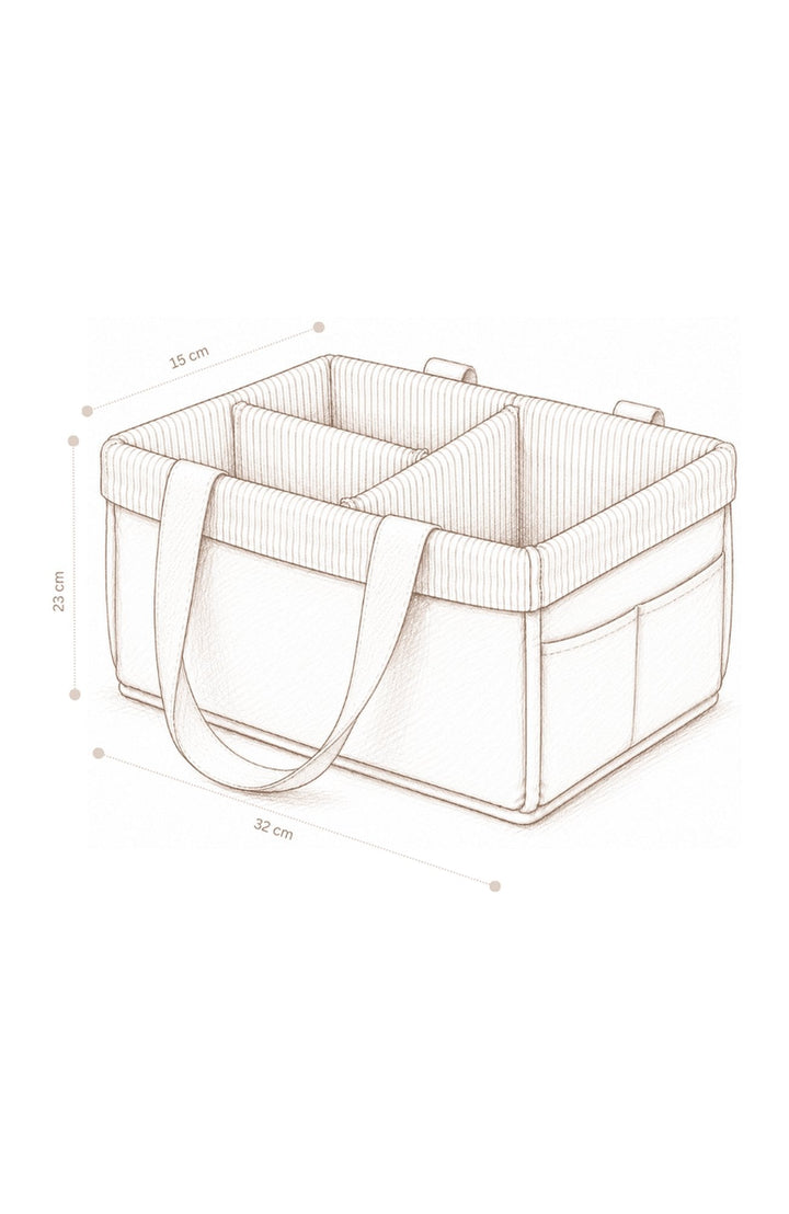Diaper Caddy blöjförvaring - Classic Stripes Rose - detalj 3