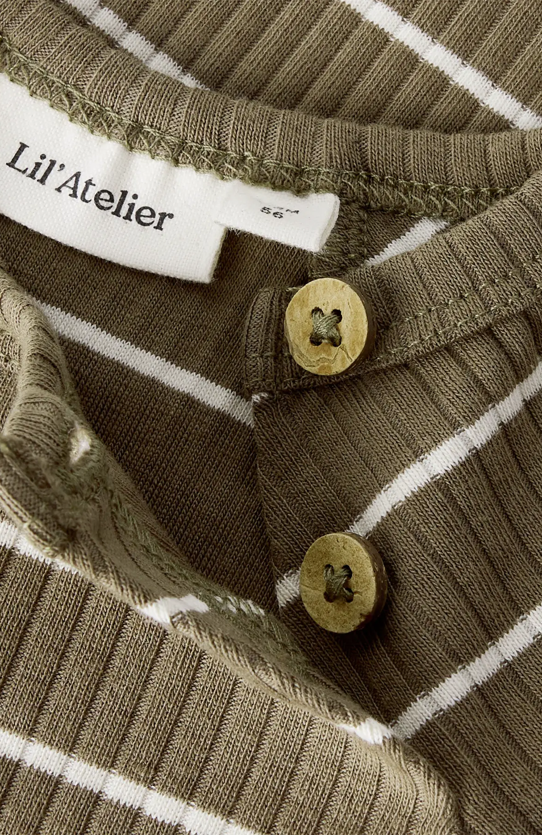 Kail Långärmad Body - Shitake Stripe Lil' Atelier Body