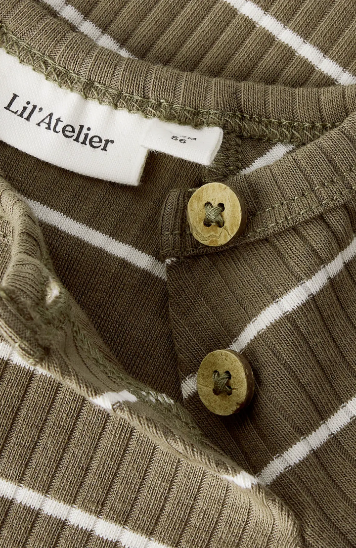 Kail Långärmad Body - Shitake Stripe Lil' Atelier Body