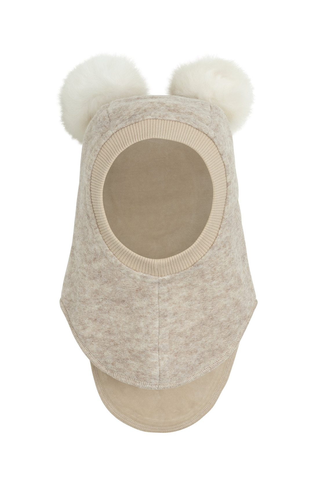 Balaclava Wool Alpaca Pompoms - Sand Melange
