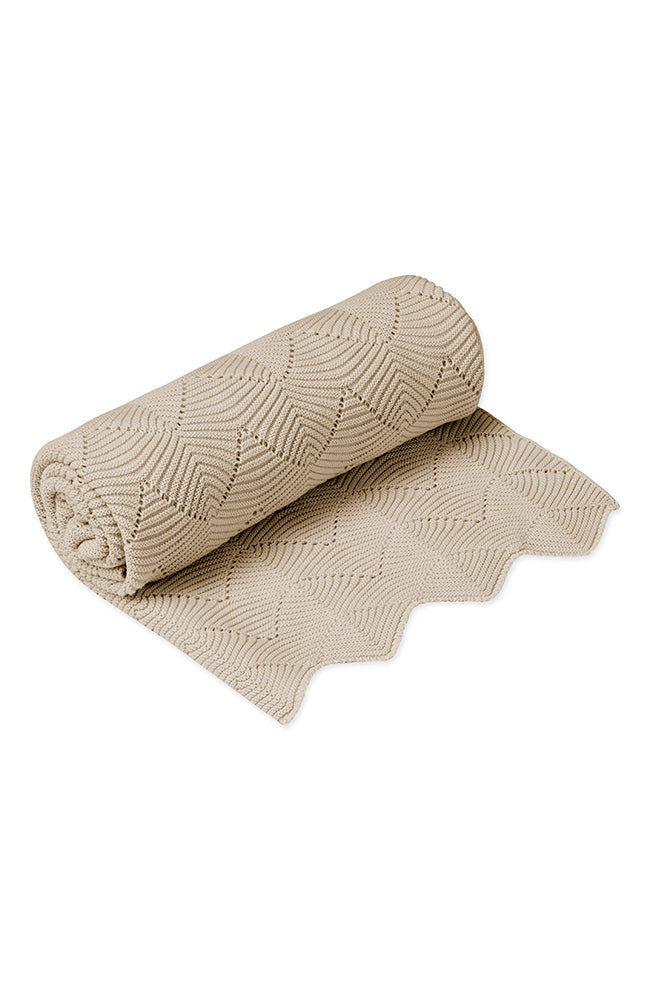 Scallop Knit Throw - Almond CamCam Copenhagen Inredning