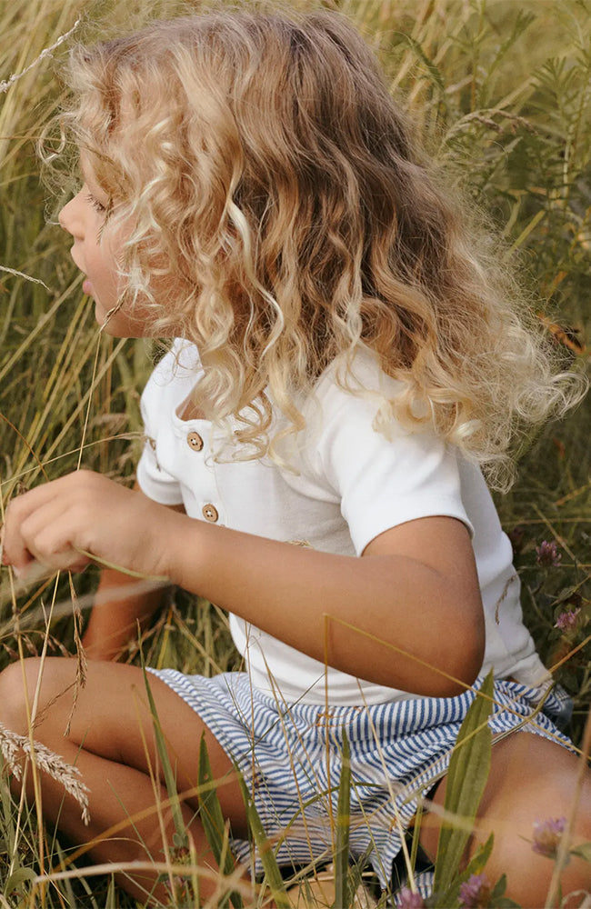 Halfdan Loose Shorts - Zen Blue Coconut Milk Lil' Atelier Shorts