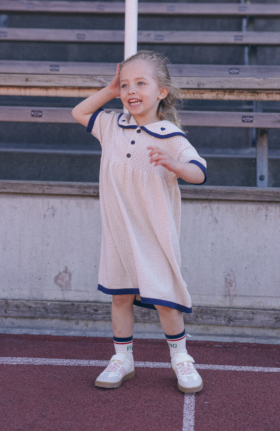 League Sail Dress - Sand/Navy Poppedi Klänning