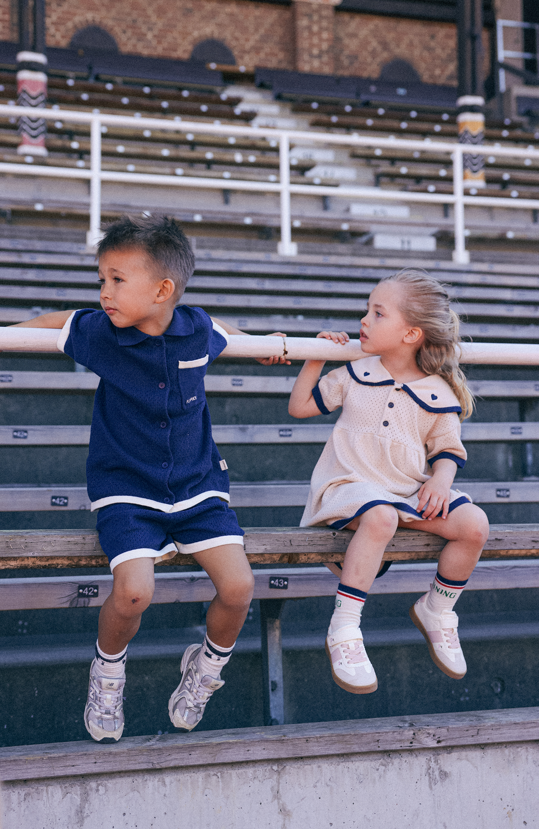 League Sail Dress - Sand/Navy Poppedi Klänning