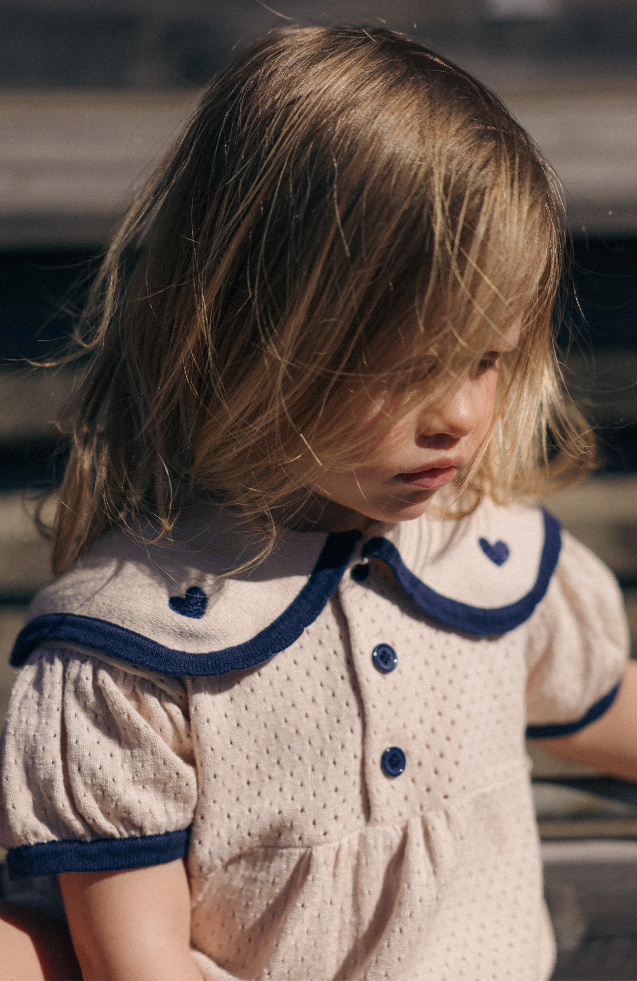League Sail Romper - Sand/Navy Poppedi Romper