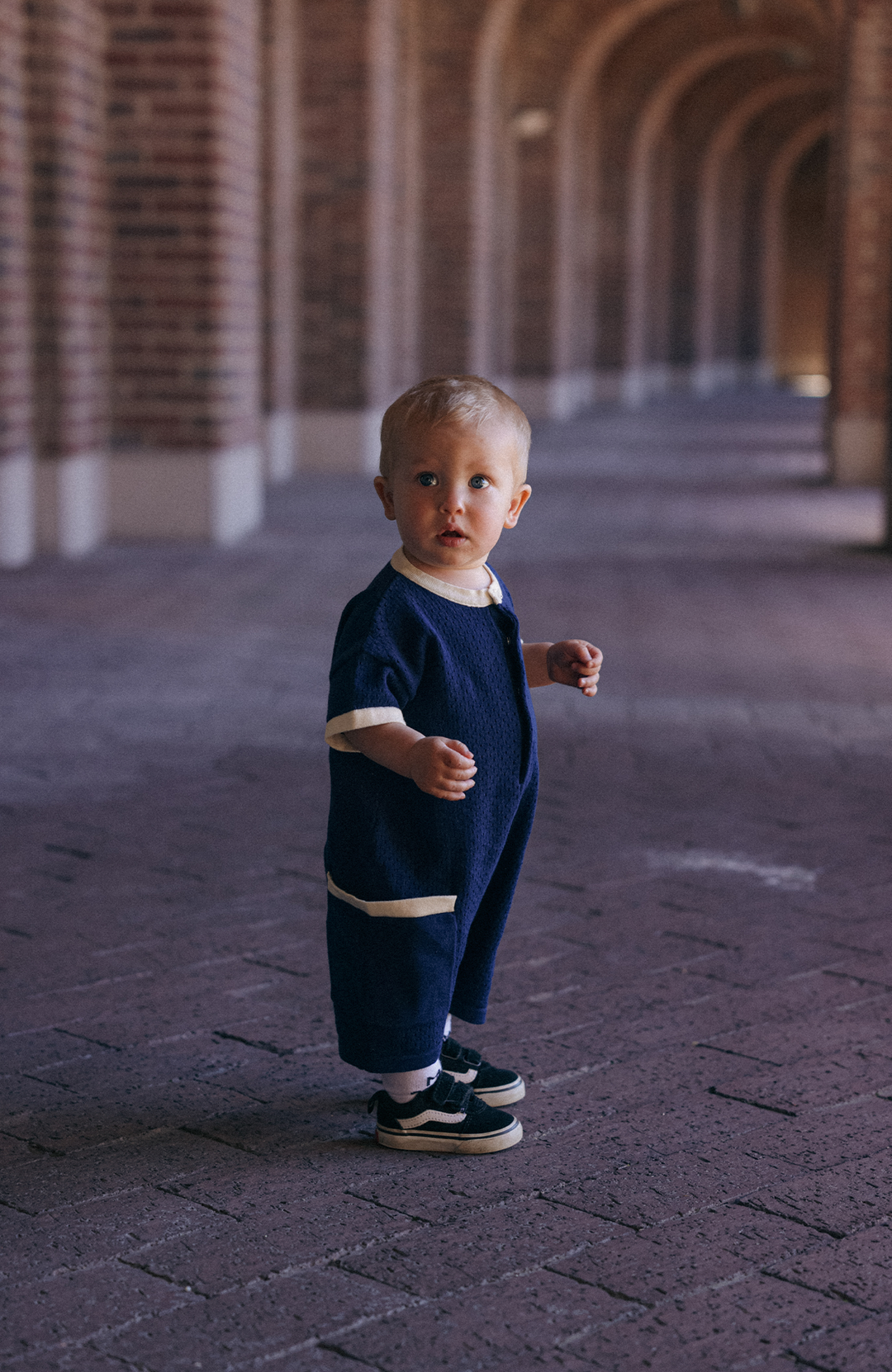 League Romper - Navy Poppedi Romper
