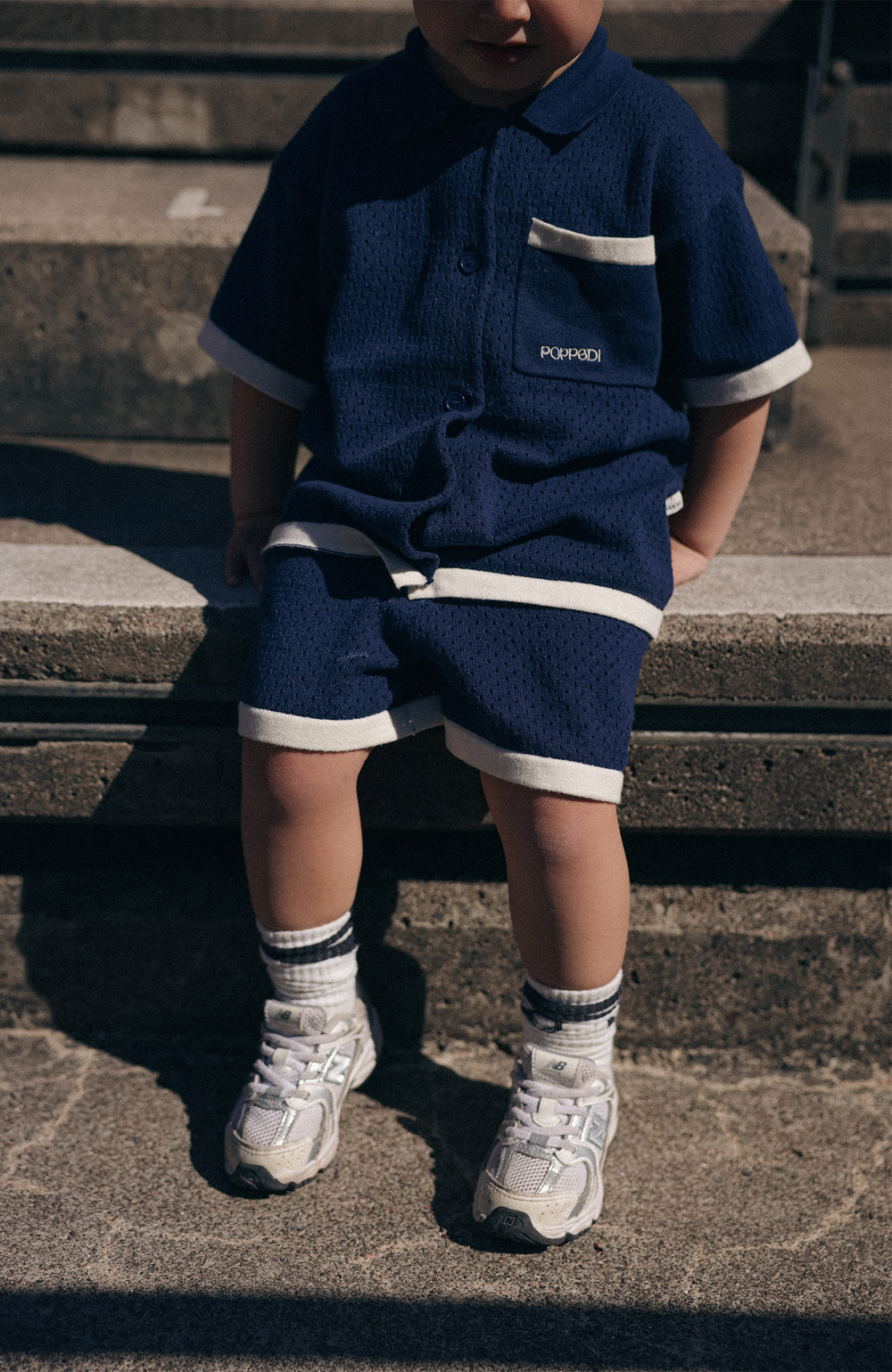League Collar Shirt - Navy Poppedi Skjorta