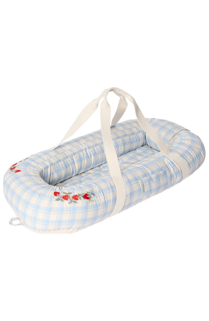 Baby Nest - Plaid Sky Blue Garbo & Friends Baby Nest