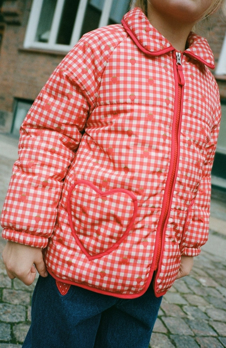 Molly Vaddad Jacka - Red Berry Gingham - detalj 1