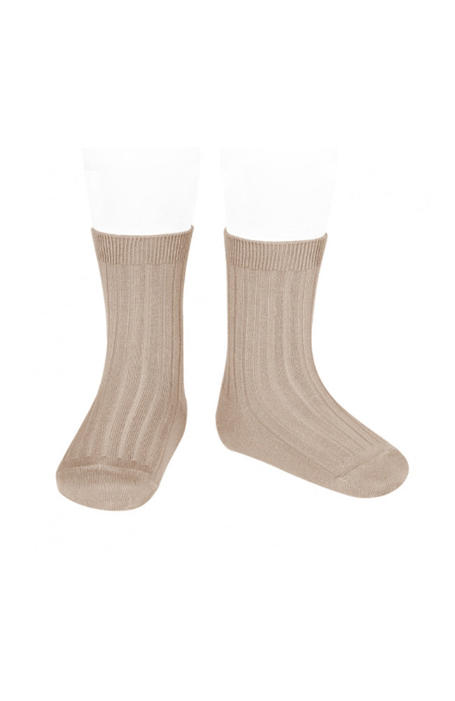 Basic Rib Short Sock - Nougat Condor Strumpor