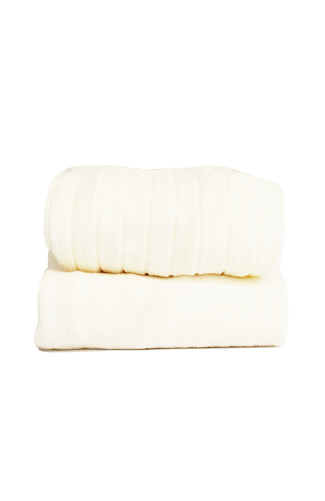 Basic Rib Tights - Cream Condor Strumpor
