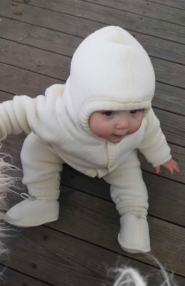 Wool booties - Creme Vit Joha Skor