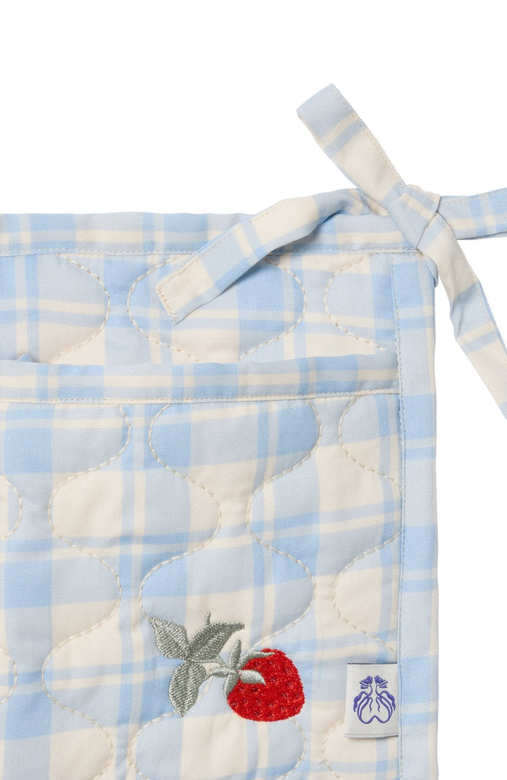 Quiltad Sängficka - Plaid Sky Blue Garbo & Friends Sängficka
