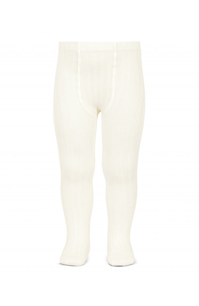 Basic Rib Tights - Cream Condor Strumpor
