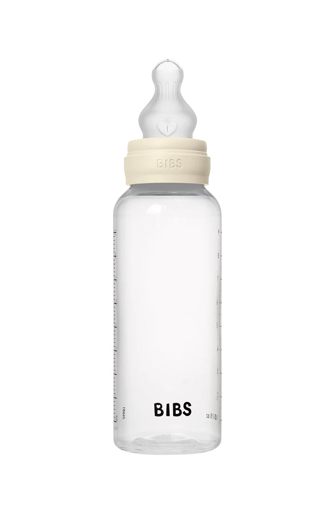 Baby Bottle Complete Set 270ml Silicone - Ivory Bibs Nappflaska
