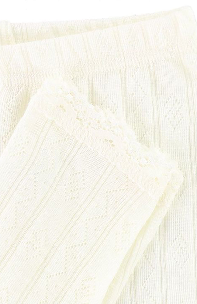Wool/Silk Leggings w/ Lace - Nature white Joha Leggings